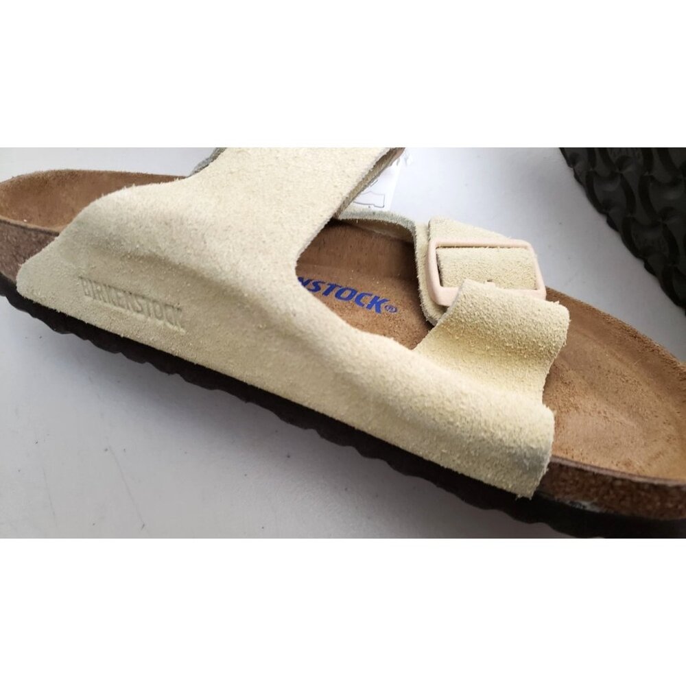 Birkenstock Arizona Soft Footbed Almond Suede Sandals Size 38 Narrow - Picture 6 of 8
